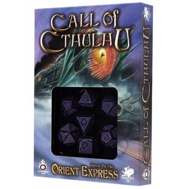 Set de 7 Dés Call of Cthulhu - Horror on the Orient Express Noir / Violet