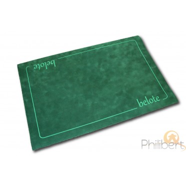Tapis de jeu 40x60 cm vert belle qualité pour joueurs de cartes Belote