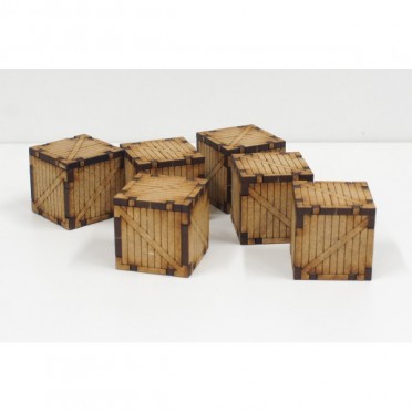 6 Small Wooden Container