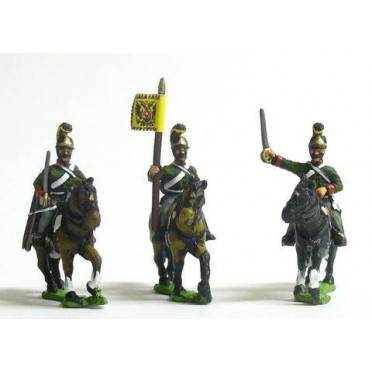 Austrian Cavalry 1805-14: Command: Dragon: Officer, Standard Bearer & Trumpeter