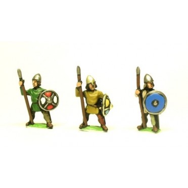 Dark Age: Medium Spearmen with helmets & round shield