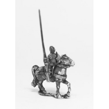 Late Medieval: Knights, 1360-1390AD in Bascinets & Jupon with Lance & Shield, on Unarmoured Horse