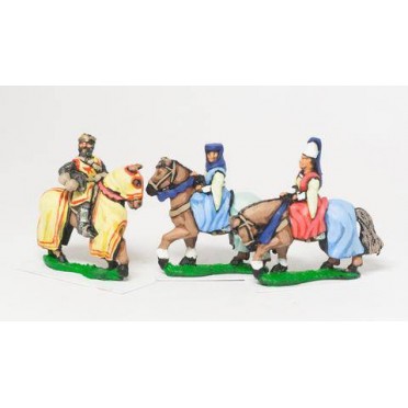 Command: King / General & two Mounted Ladies 1300-1360AD