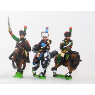 French: Cavalry: Command: Guard Chasseurs Officer, Standard Bearer & Trumpeter