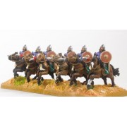 Moghul Indian: Allied Heavy / Medium Cavalry with Bow, Shield & forward facing Spear, on Unarmoured Horse