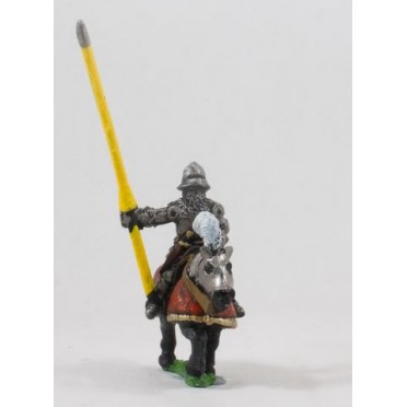 Polish 1350-1480: Mounted Knight 1400-1480 in Plate Armour, shieldless, on Armoured Horse