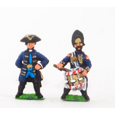 Seven Years War Prussian: Command: Officers & Drummers (schony)