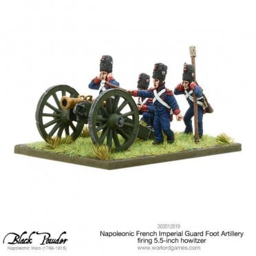 Napoleonic French Imperial Guard Foot Artillery firing howtizer