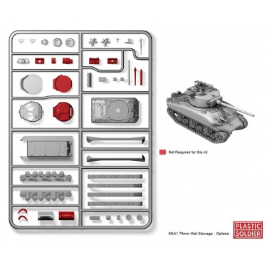 15mm WW2 Allied M4A1 76mm Wet Stowage Sherman