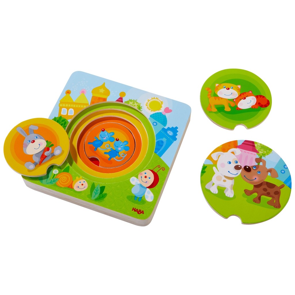 Buy Puzzle En Bois Bebes Animaux Multicolores Board Game Haba