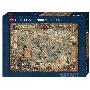 Puzzle - Map Art Pirate World - 2000 Pièces