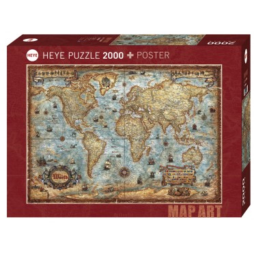 Puzzle - Map Art the World - 2000 Pièces