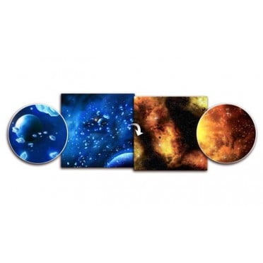 Terrain Mat Mousepad - Two Sided - Ice Comets / Yellow Space - 90x90