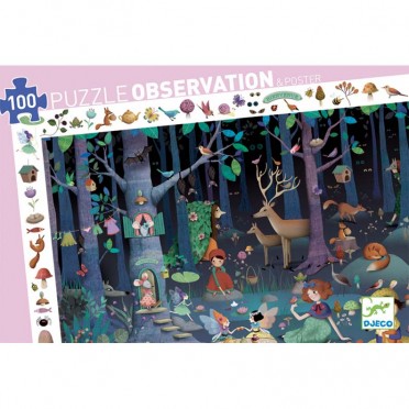 Puzzle Observation - La Forêt Enchantée : 100 pièces