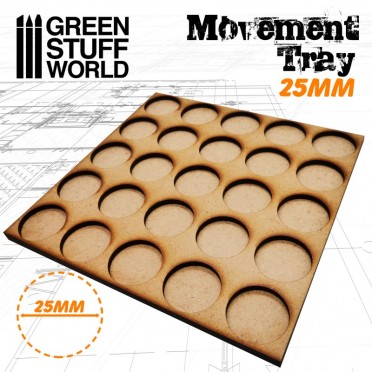MDF Movement Trays 25x25mm