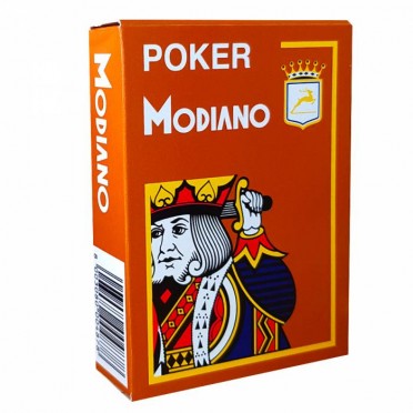 Jeu de 54 cartes Modiano format poker - Marron
