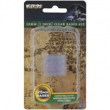 WizKids Deep Cuts Unpainted Miniatures : 15 Bases Rondes 25mm Transparentes