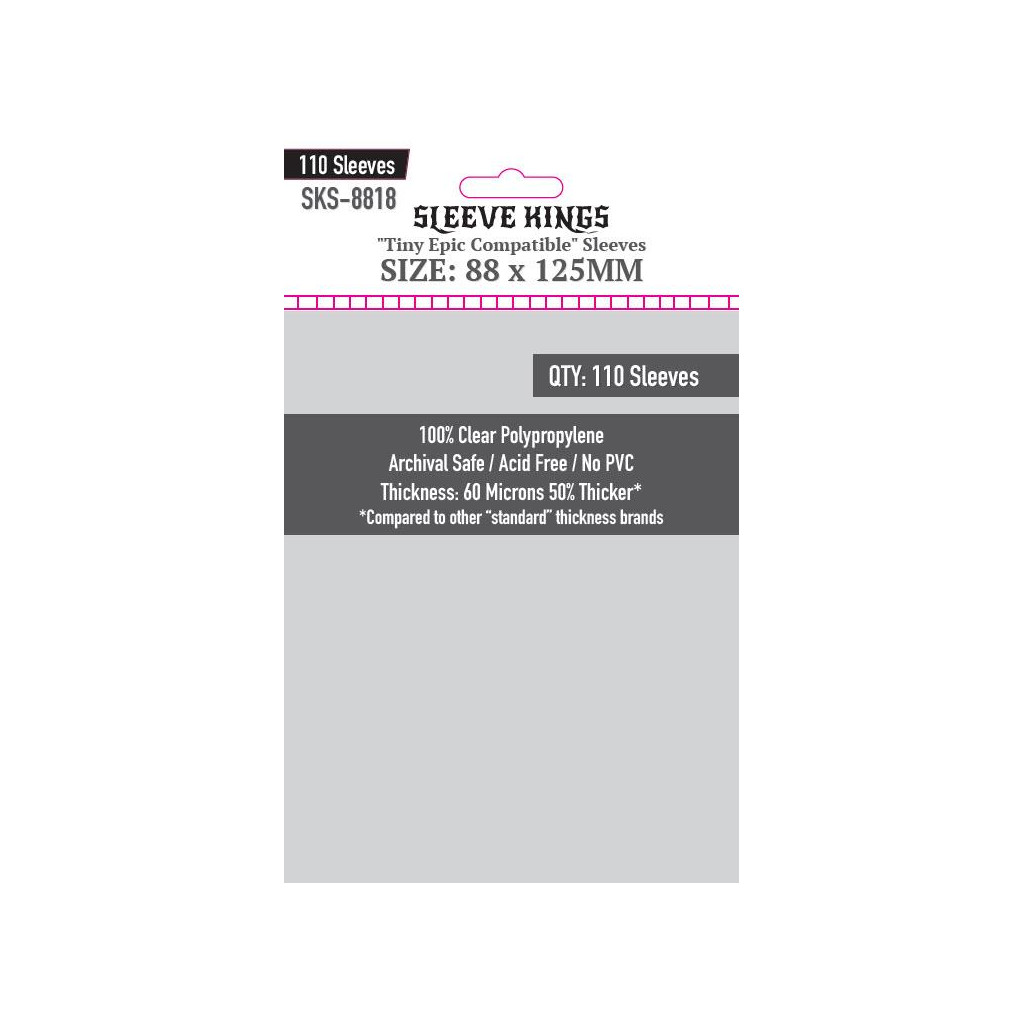 Buy Sleeve Kings - Tiny Epic Compatible - 88x125mm - 110p - Sleeve Kings  - Accessories
