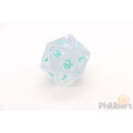 Polyhero Dice 1D20 Orb -  Ethereal Ice with Burning Blue 0