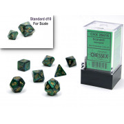 Set de 7 Mini Dés JDR Chessex : Scarab Jade/Gold