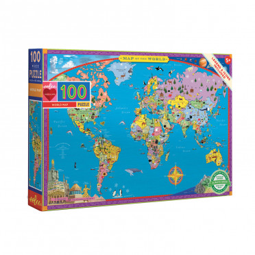 Puzzle - Carte du Monde - 100 Pièces