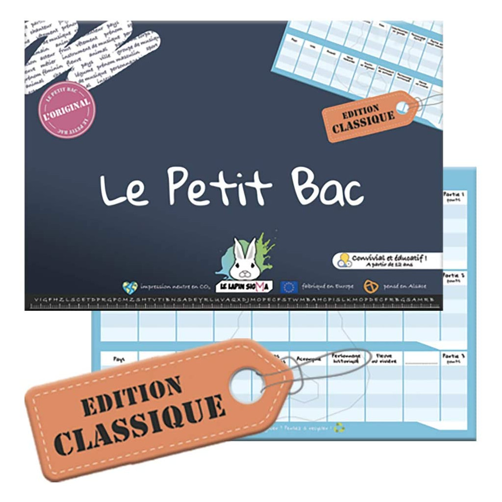 Buy Jeu du Petit BAC - Edition Classique - Le Lapin Sigma - Board games