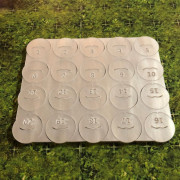 Flat Plastic Miniatures - Colored Bases Etched Numbers 1-20 - Clear