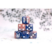 Conquest - The Spires - Faction Dice on Dark Blue Swirl