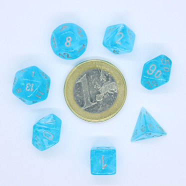 Luminary Mini-Polyhedral Sky/silver 7-Die set