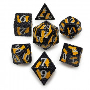 Set 7 dés Snake - Noir, jaune et blanc