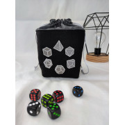 Square dice bag - Grey dice circle