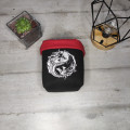 Black and Red Square Dice Purse - Yin-Yang Dragons 0