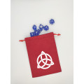 Red Dice Purse - White Triquetra Pattern or  Celtic Knot 0