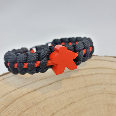 Bracelet meeple paracorde - Rouge