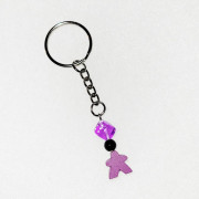 Mini meeple dice key ring - Purple
