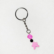 Mini meeple dice key ring - Pink