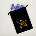 Black dice bag - Elder Sign (pentagram) gold color pattern 0