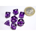 Translucent Mini-Polyhedral Red/white 7-Die Set 4