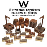 Warkitect Kit - Barriers, crates and gallows extension - 28mm