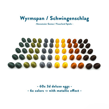 Wyrmspan – 3D Deluxe Eggs (metallic effect) Set (60 pcs)