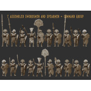 Crab Miniatures - Undead Egyptians - Armored Skeletons with Spears x10