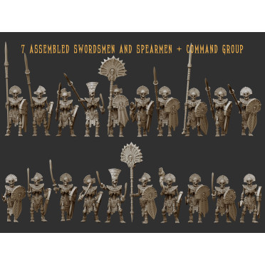 Crab Miniatures - Undead Egyptians - Armored Skeletons with Spears Avec EMC x10
