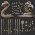 Crab Miniatures - Undead Egyptians - Monstrous Cavalary x3 2