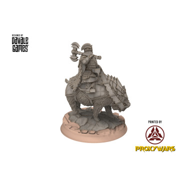 Silver Goat Dwarves - lord Iron mounted - Davale Games