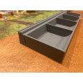 Board game card holder with 4 trays for tokens in grey 6