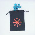 Flat black dice bag - red chaos star motif 0