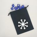 Flat black dice bag - white chaos star motif 0