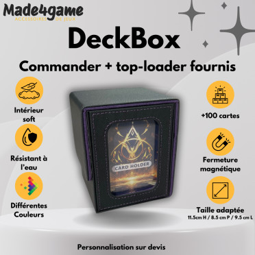 DeckBox Commander 100+ with Toploader - Black and Purple