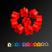 10 Meeples - Red