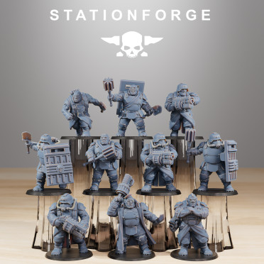 Station Forge - Légion de Fer – 6x Grimguard Mutants Bullogres Hand Weapons